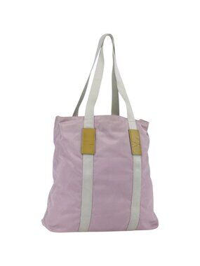 PRADA Tote Bag Nylon Pink Silver